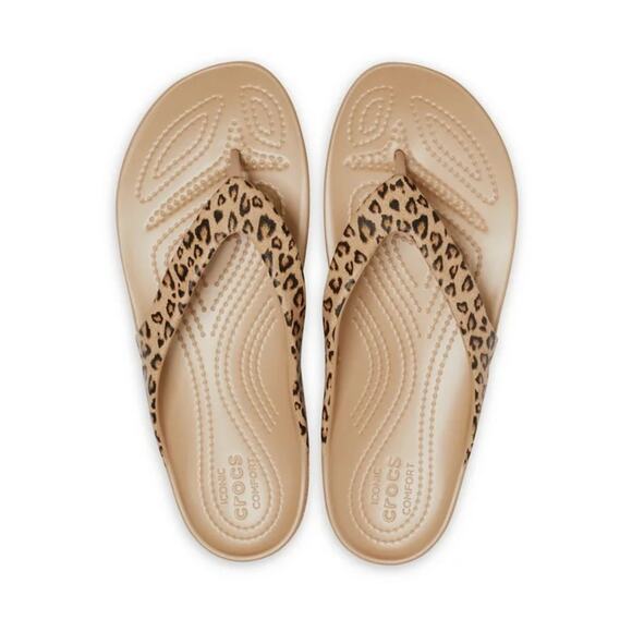 Crocs Shoes - Crocs Women's Kadee II Leopard Print Thong Flip Flop Sandals 9 Multicolor Shoes